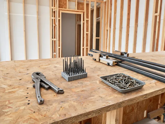 Construction crew using hand tools